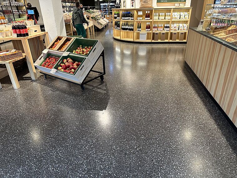 Bitu-Terrazzo® im Ladengeschäft der Firma Markta.at aus Wien 
