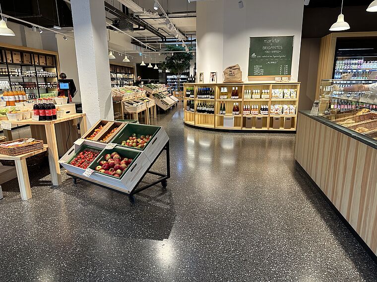 Bitu-Terrazzo® im Ladengeschäft der Firma Markta.at aus Wien 