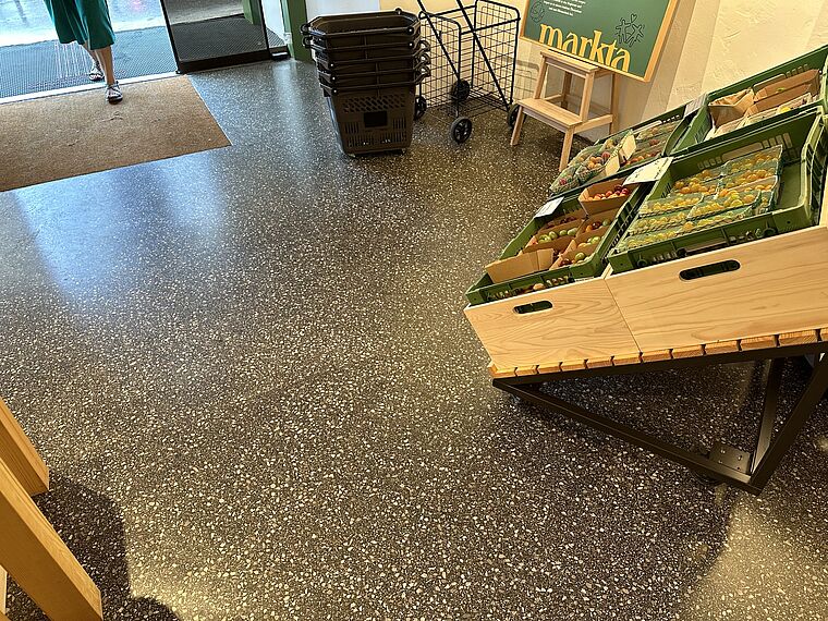Bitu-Terrazzo® im Ladengeschäft der Firma Markta.at aus Wien 