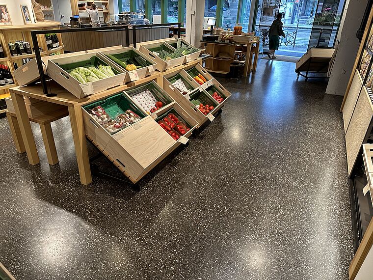 Bitu-Terrazzo® im Ladengeschäft der Firma Markta.at aus Wien 