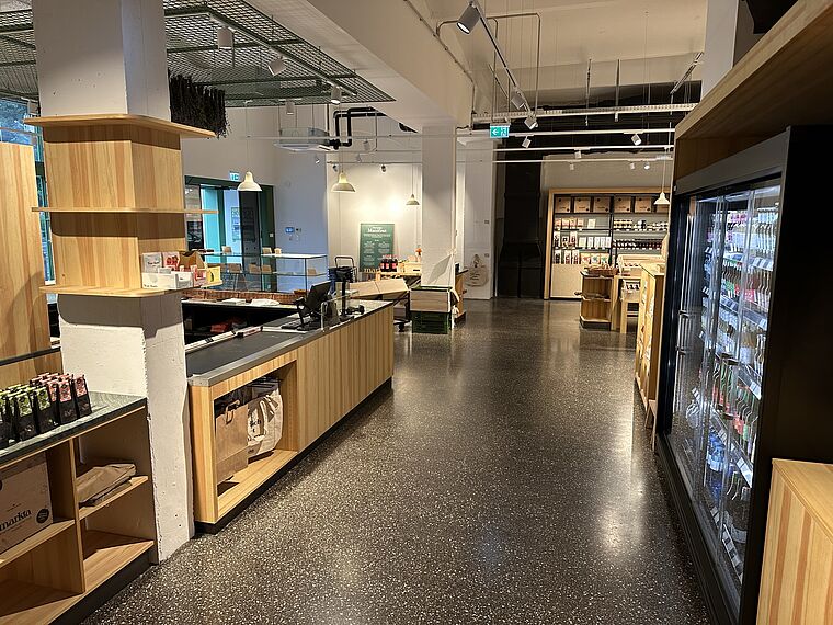 Bitu-Terrazzo® im Ladengeschäft der Firma Markta.at aus Wien 