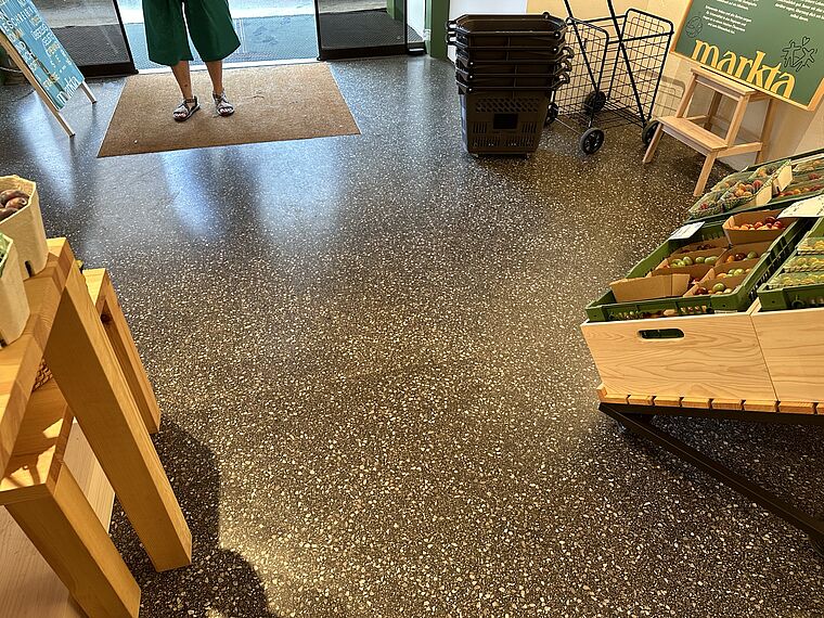 Bitu-Terrazzo® im Ladengeschäft der Firma Markta.at aus Wien 