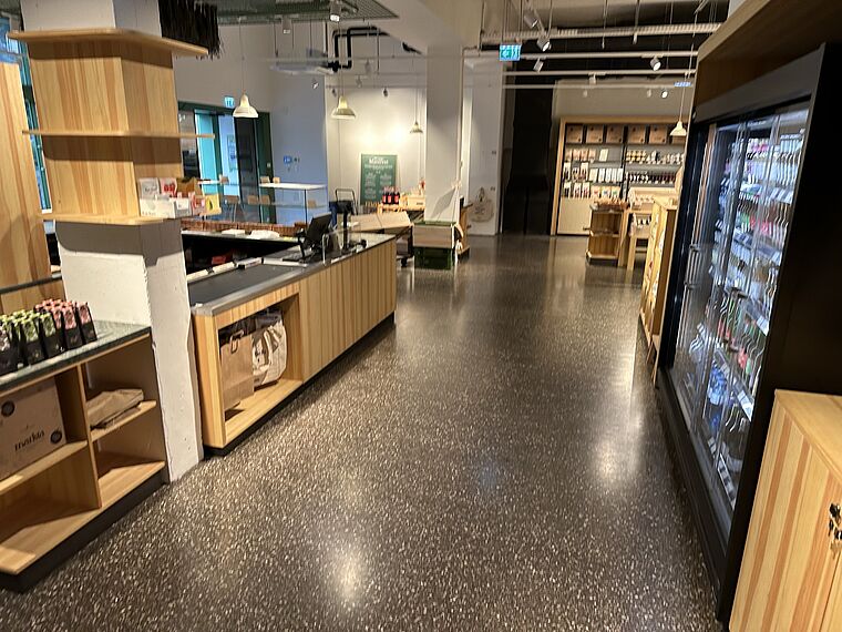 Bitu-Terrazzo® im Ladengeschäft der Firma Markta.at aus Wien 